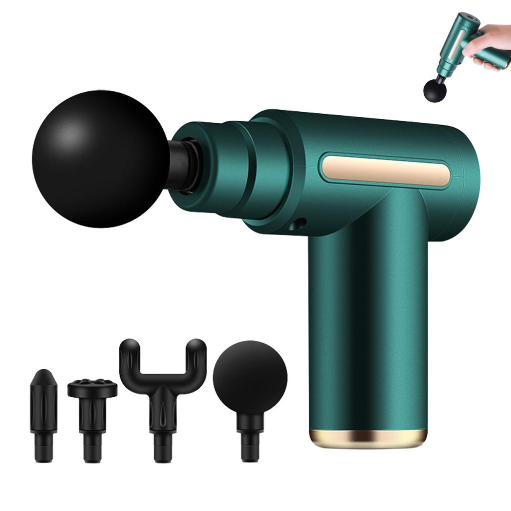 Fascial Massage Gun Electric Massager Powerful Mini Deep Tissue Massage Gun for Muscle Recovery Pain Relief with 4 Attachments