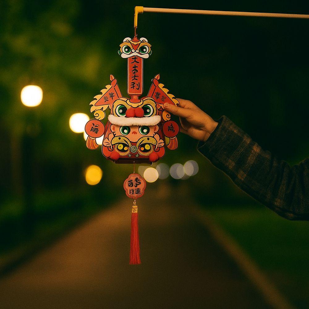 Chinese Style Portable Rabbit Lantern Handmade Handheld Rabbit Lantern  School Project