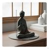 2 Pieces Meditative Buddha Figurine Retro Finish Statue for Desk, Living Room Style 1 Rust