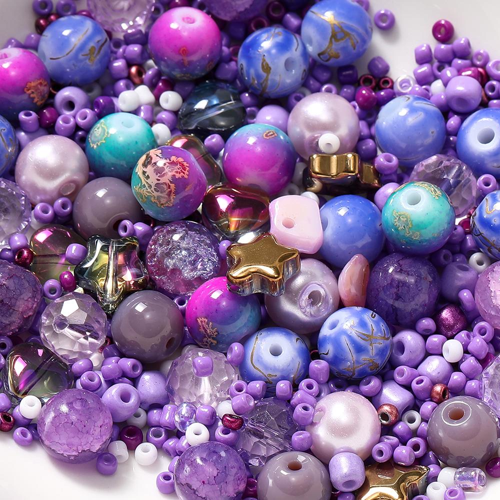 20g/Lot 8mm Mixed Glass Irregular Shape Charm Seed Loose Beads for Handmade DIY Necklace Bracelets Jewelry Accessories