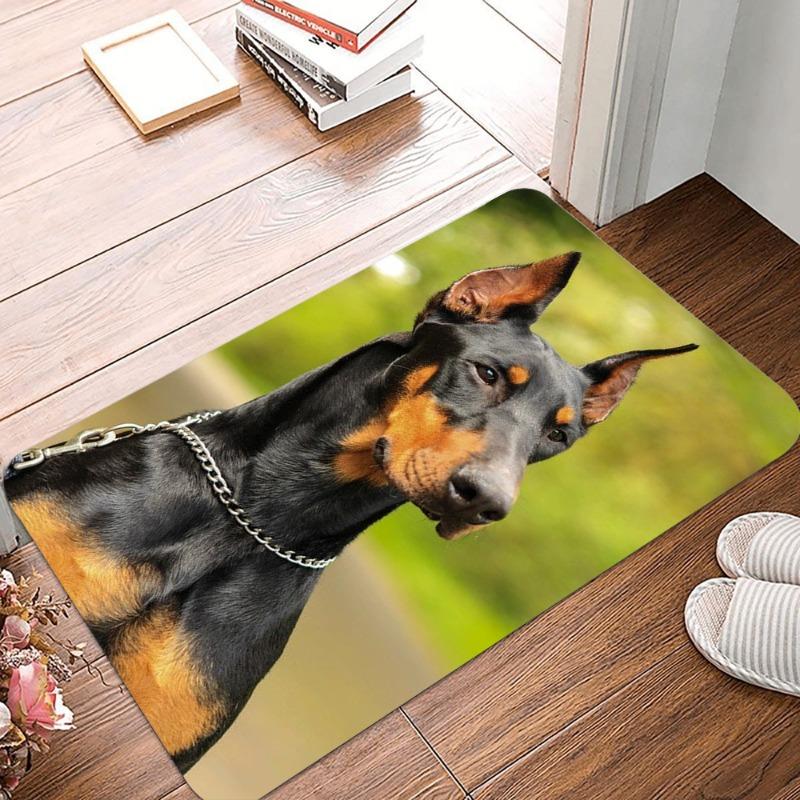 Doberman Printing Non-Slip Small Rug Waterproof Easy To Clean Floor Mat for Indoor Outdoor Use Durable Home Decor Fashion Beauty