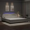 VidaXL Bed Frames with LED Lights, Upholstered Bed with Cushion, Double Bed, Adult Bedroom Bed, Modern, White 200x200 Cm 3214044