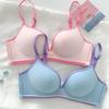 Women's Colorful Dopamine Seamless Bra Push Up Underwear for Small Bust Wireless Style