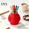 Environmentally Friendly Pla Stationery Holder 3D Printed Sweater Pen Holder, Creative Desk Organizer with Elk Snowflake Relief for Home Desktop
