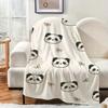 White Background Panda Face Bow Simple Flannel Blanket For Minimalist Bedroom Decor Soft Warm Throw Blanket Wrap