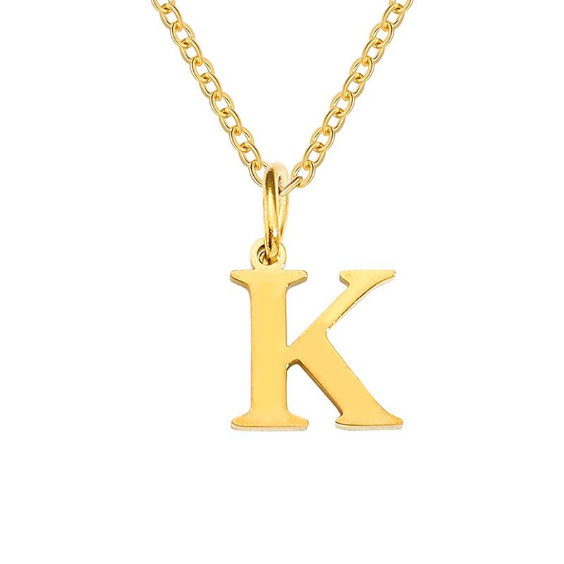 Elegante Collar con Colgante de 26 Letras para Mujer - Diseño Único Cadena para Clavícula de Acero de Titanio