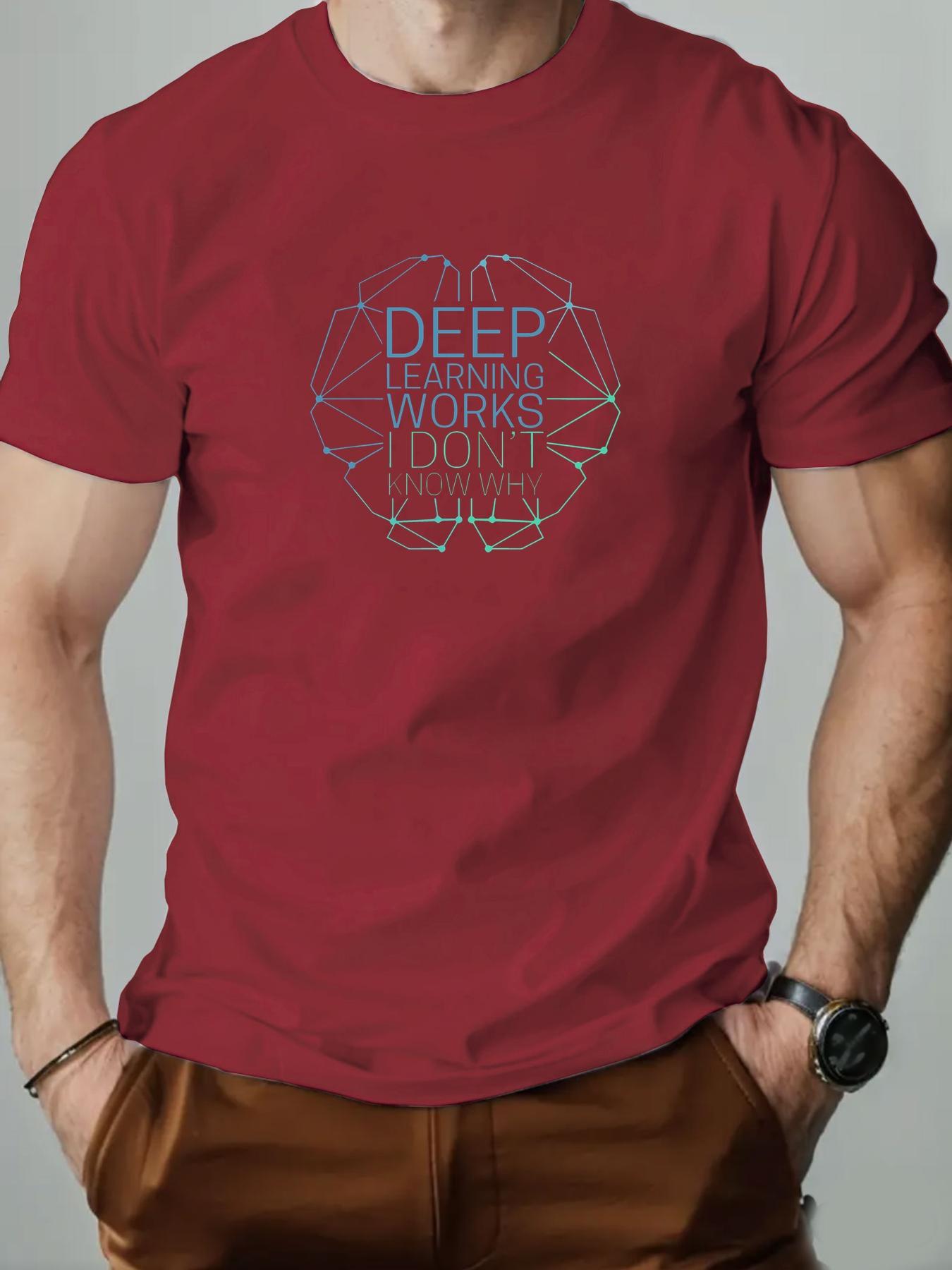 Мужская хлопковая футболка DEEP LEARNING WORKS I DONT KNOW WHY дышащая модная повседневная футболка S