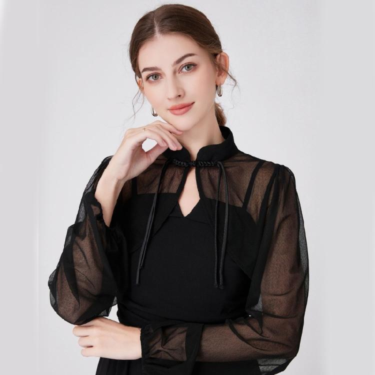 Long Sleeve Shawl Collar for Women Breathable Tulle for Camisole Dress