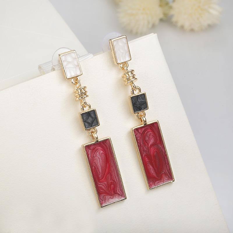 Rectangular Earring Girl Square Design Drop Earring Long Geometric Earrings