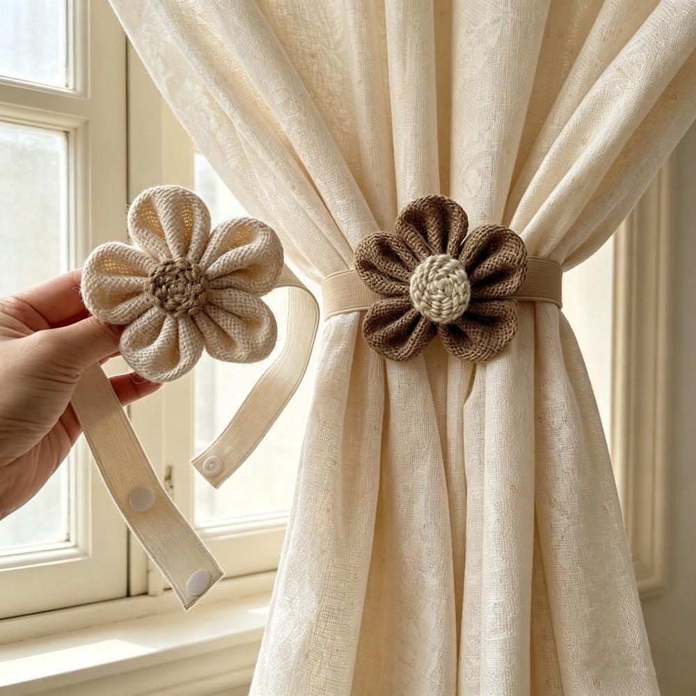 2PCS Adjustable Curtain Tie Strap Creative Curtain Buckle Gauze Curtain Binding Rope  Home Decor