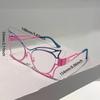 Butterfly Shaped Eyeglasses Women Fashion Hollowed Rim Blue Light Blocking Optical Frames Trendy Stylish Design Glasses