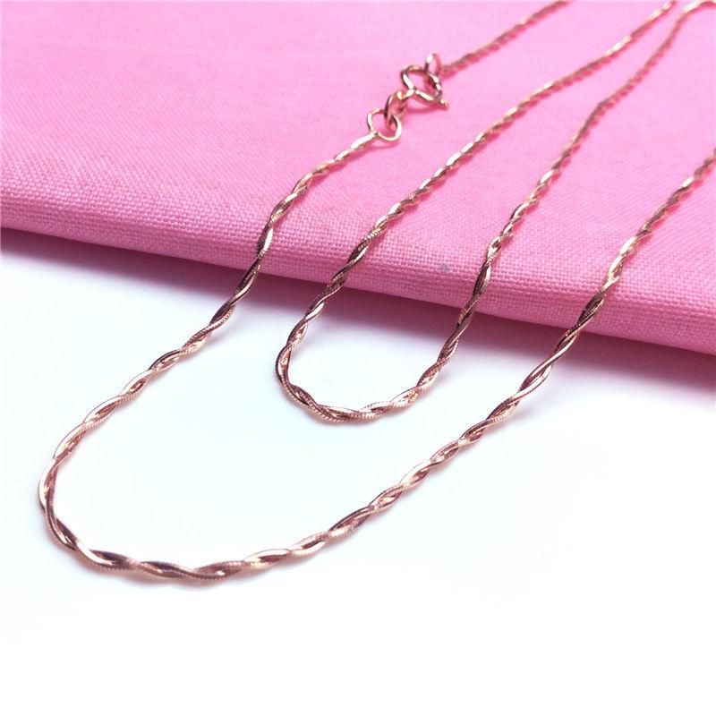 Purple Gold Double-Layer Snake Bone Twist Chain Rose Gold-Plated Exquisite Color Gold Plain Chain Simple Chain Set