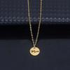 Stainless Steel English Letter Round Pendant Clavicle Chain - Light Luxury Jewelry