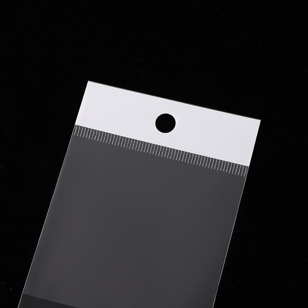 Transparent Self Sealing OPP Plastic Bag Retail Display Storage Packaging Bag with Hanging Holes for Jewelry Multi Specification Self-adhesive Pouch