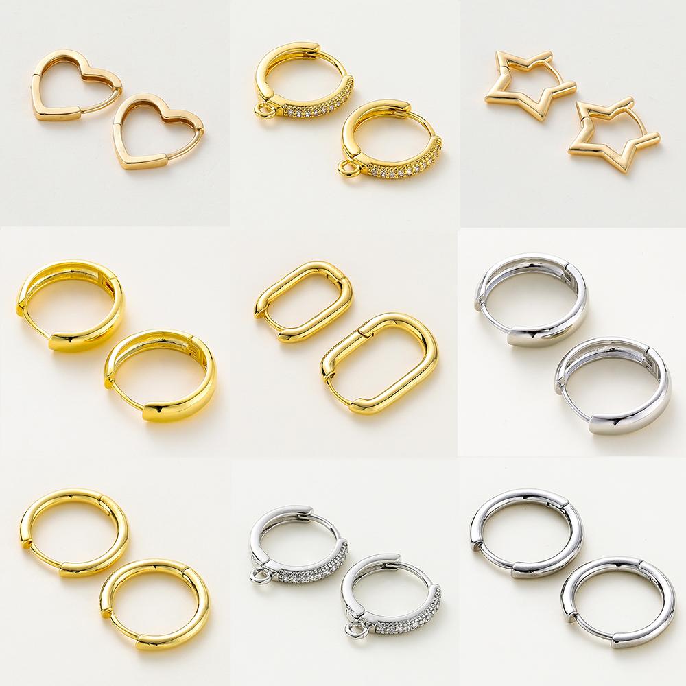 14K 18K Gold Plated Round Circle Gold Plated Hoop Earrings For Women Korean Fashion Ring Earrings Jewelry Accessories