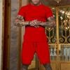 Men's Tracksuit 2 Piece Set Summer Solid Sport Oversized Loose Suit Short Sleeve T Shirt and Shorts Casual Fashion Man Clothing