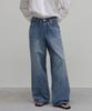 Millieonkoleu Week Medium Blue Wide Denim Pants