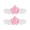 2Pcs Girl Hairpins Sparkling Ice Glitter Design Stars Angel Wings Decor Decorative Bang Hair Clips Hair Accessories