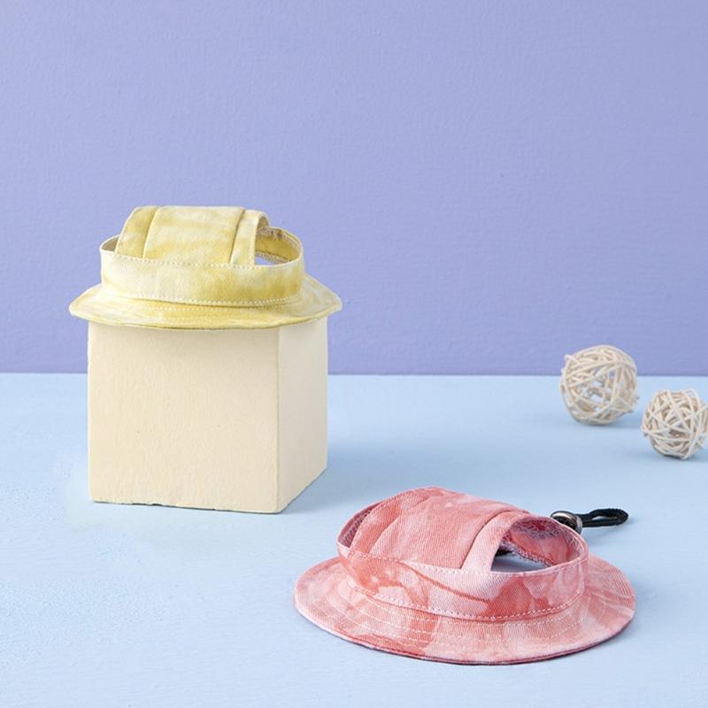 Dog Hat Dog Sun Hat Summer UV Protections Visors for Small Medium Large Dogs with Ear Hole Adjustable Chin Strap