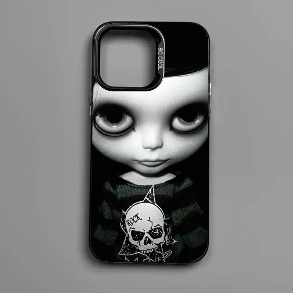 Dark Cute Girl Doll Phone Case For IPhone 17 16 15 14 13 Pro 12 11 Pro Max PLUS Color Back Cover