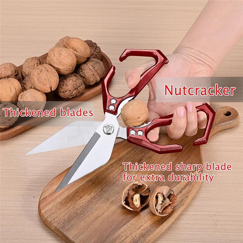 Universal Metal Handles For Both Left And Right Hand, Kitchen Shears, Poultry Scissors, Stainless Steel Heavy Duty Scissors