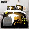 Duvet Cover Halloween Bedding Set Pumpkin Polyester Cartoon Horror Festival Bat Comforter Cover Twin for Kid Adult Gift Bedroom
