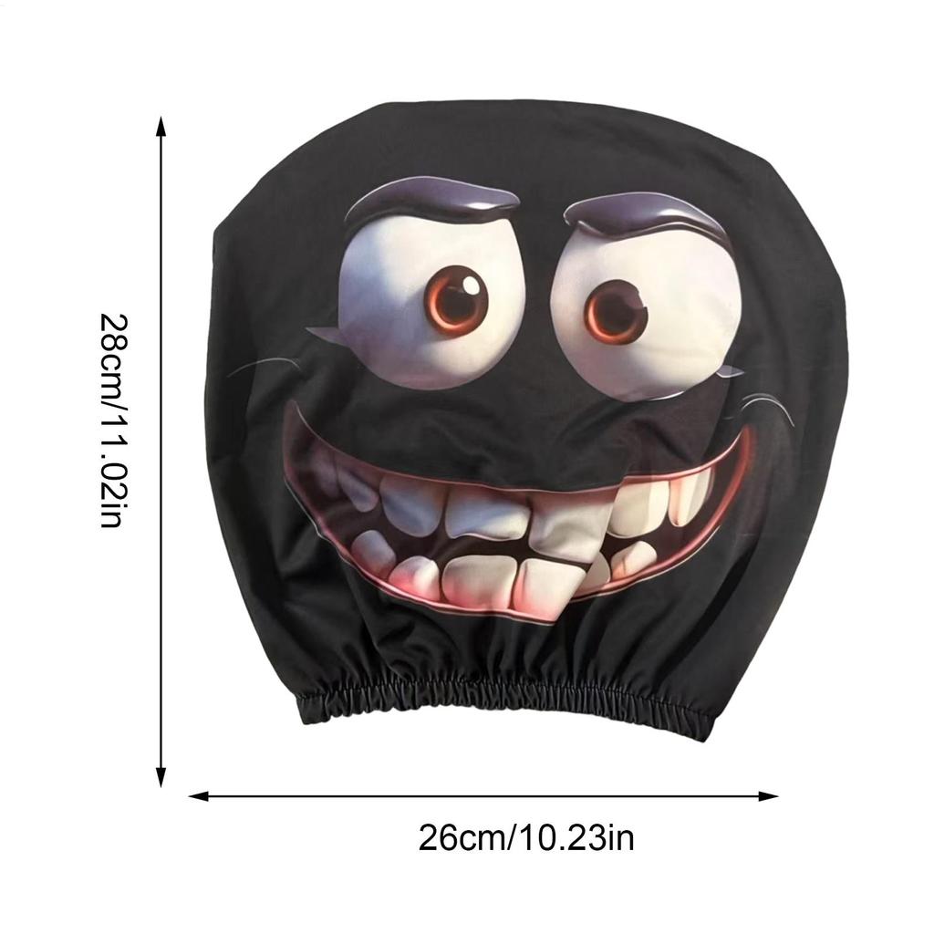 2PCS Funny Face Car Headrest Covers Auto Seat Pillow Cases Car Interior Accessories Washable Polyester Decorative Cushion Cover