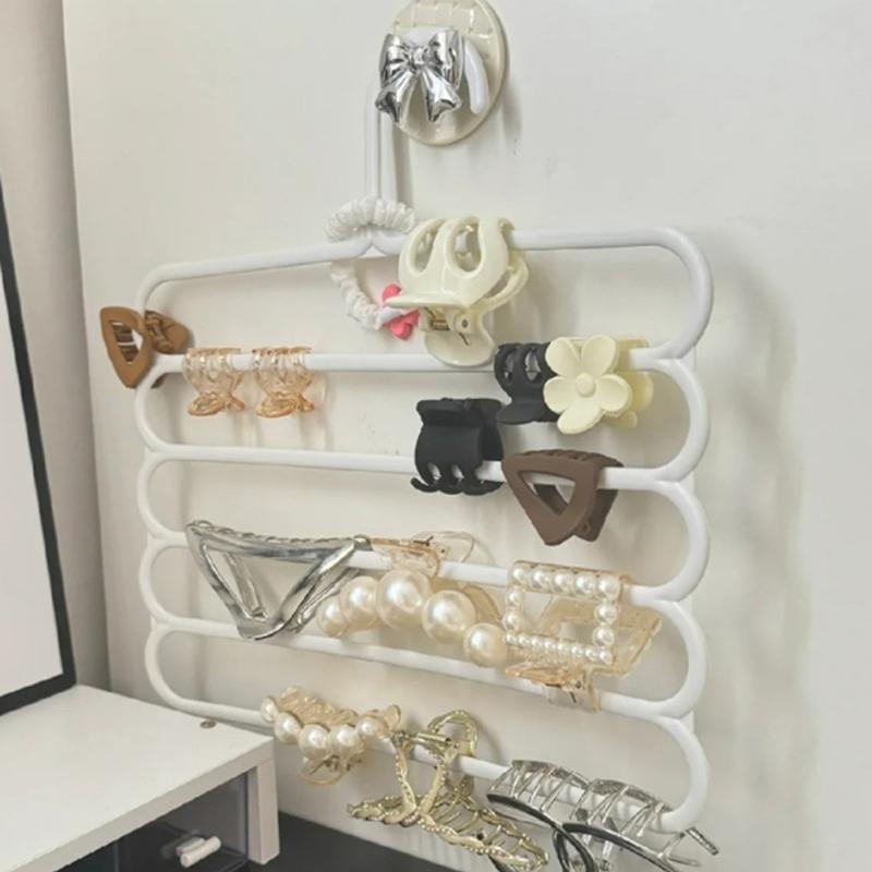Organizador de 5 capas para guardar garras de pelo, gran capacidad, soporte para diadema engrosado, colgador de horquillas para colgar en la pared, espacio para mujeres