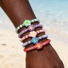 5pcs Hawaiian Plumeria Flower Beaded Bracelets Luau Summer Beach Party Gift Aloha Tropical Birthday Decoration Bohemian Wedding
