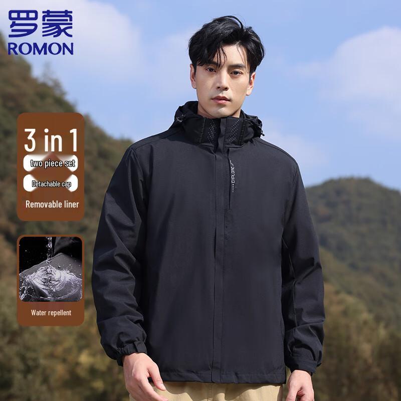 ROMON Men s 3-in-1 Versatile Windbreaker Jacket 4XL
