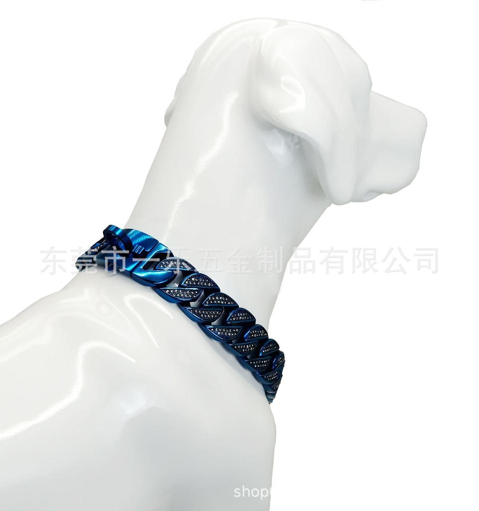 32MM Stainless Steel Pet Supplies Dog Collar Bully Dog Fighting Bully Dog Collar Dubin Cuban Chain Hip Hop Neck Ring