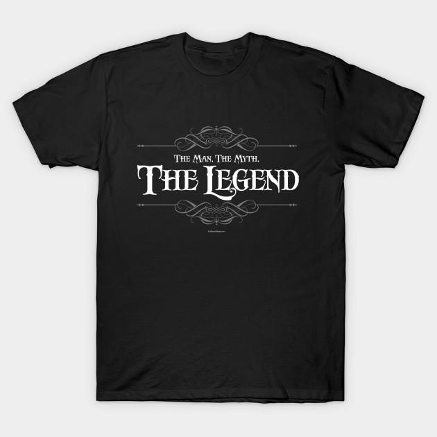Men Black Print T-shirt The Man, The Myth, The Legend No-Cut Transfer Paper Print Cotton Tshirt S чёрный