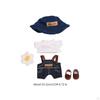 Stuffed Doll T Shirt and Pants Short Sleeve Suit for 5.91'' Imagination Khaki Hat
