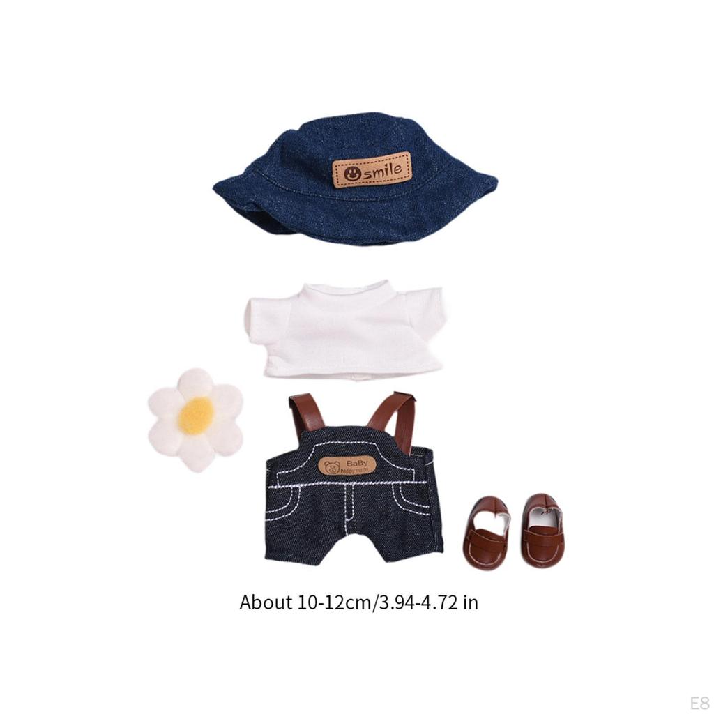 Stuffed Doll T Shirt and Pants Short Sleeve Suit for 5.91'' Imagination Khaki Hat