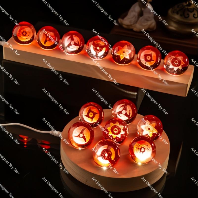 Anime Naruto Night Light Writes Wheel Eye Crystal Ball Sasuke Desktop Decor Ornaments Led Night Lamp Home Atmosphere Lights