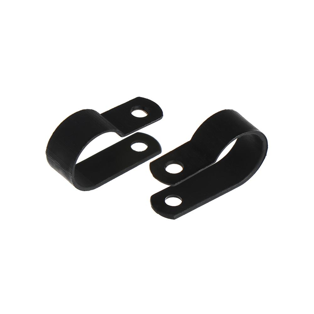 100PCS R-Type Nylon Cable Clamp Plastic P Clips Black Nylon Fasteners Cable Mounting Fix Hardware Electrical Fittings
