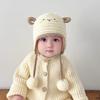 Thick Knit Baby Beanie Lamb Design Earflap Cap Comfort Toddler Hat  Outdoor