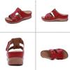 Beställ en storlek upp, sommar Kvinnor Premium Ortopediska Sandaler med öppen tå Kvinnliga Tofflor Spänne Rem Vintage Anti-halk Andas Tofflor Plus Size Sandaler