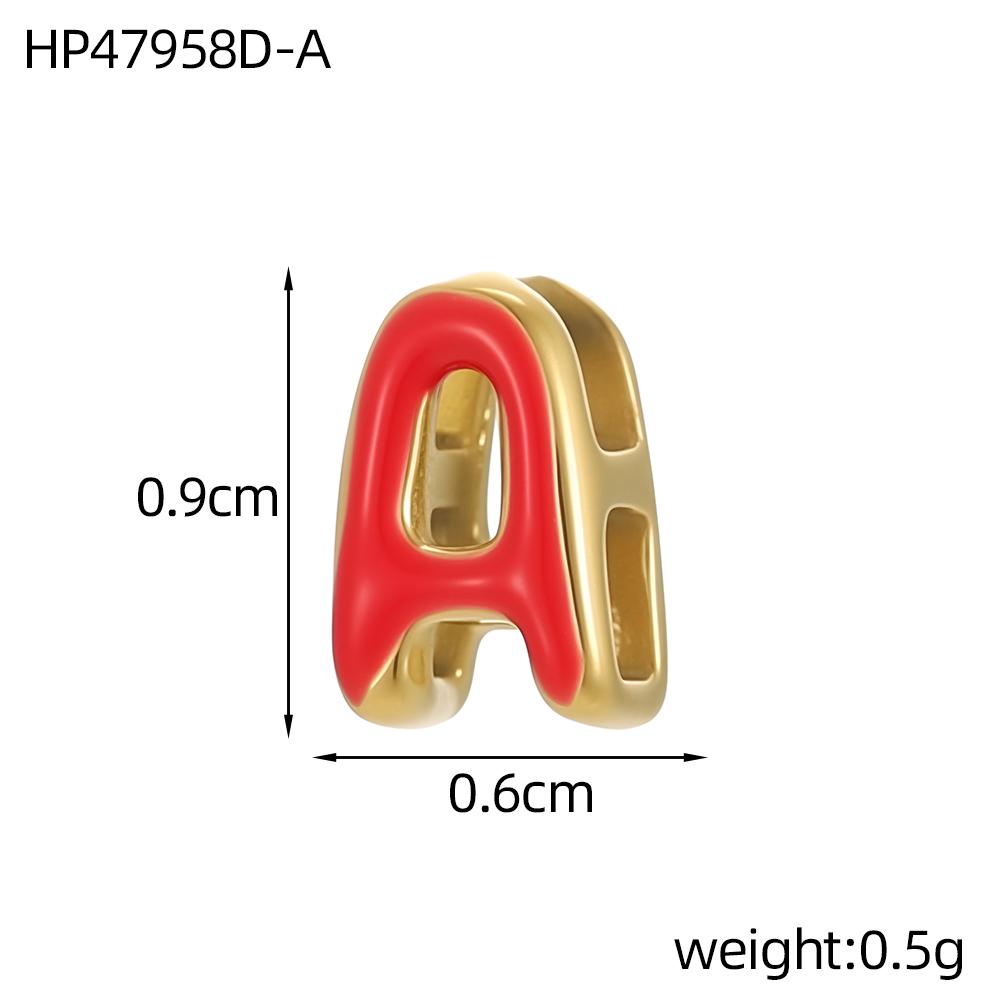

CARLIDANA Stainless Steel Gold Plated Colorful Enamel Bubble Letter Alphabet Initial Charm DIY Letter Accessories Jewelry