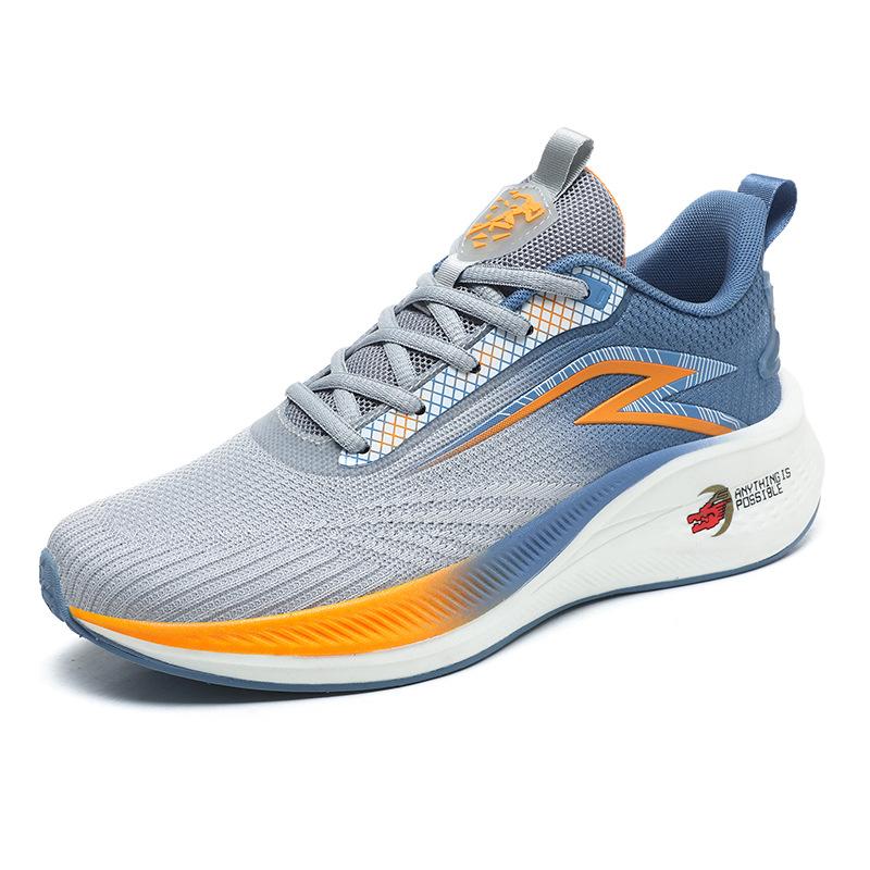 Running shoes popcorn sole carbon plate non-slip fly weaving summer breathable youth fashion sports shoes men's physical training shoes