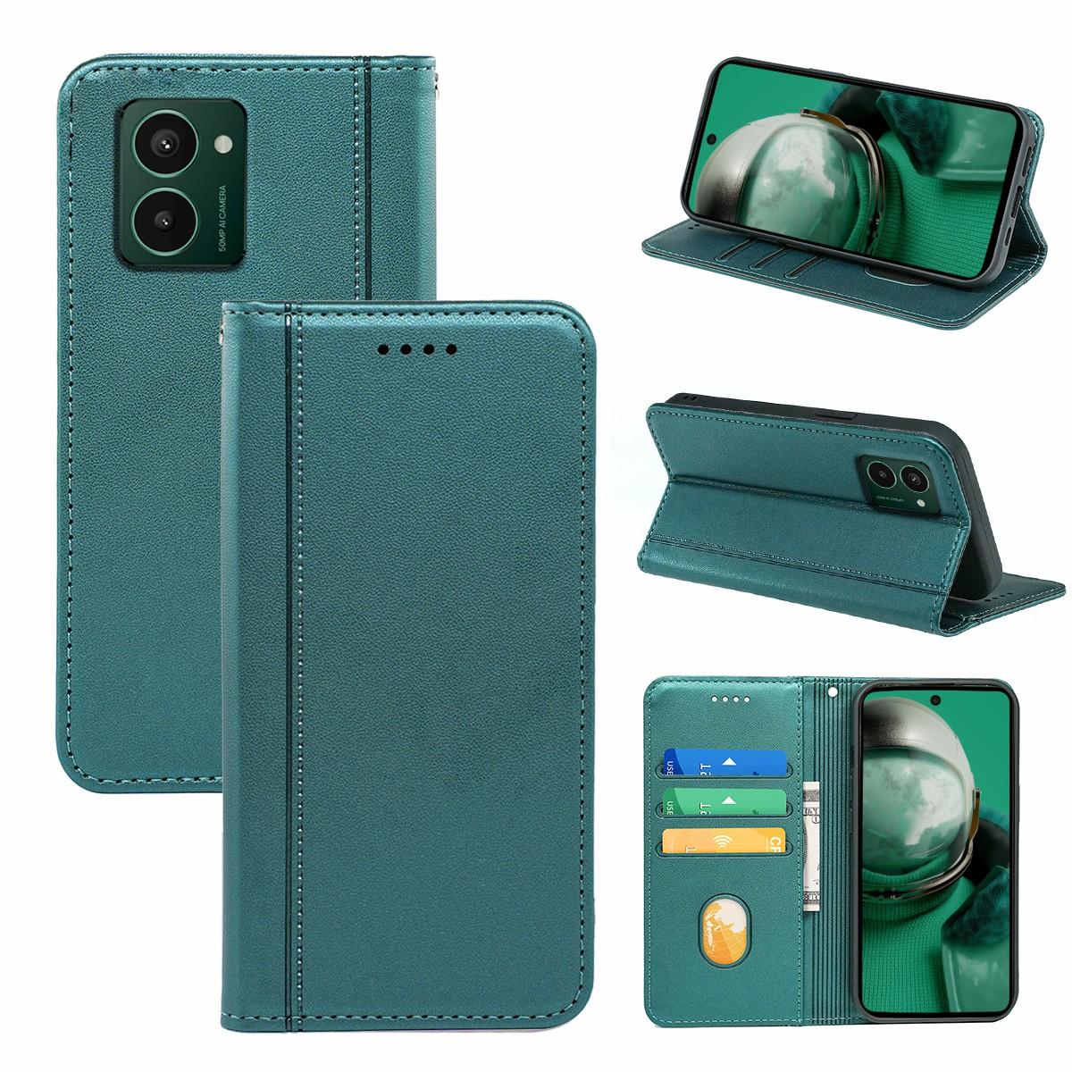 

HX01 For HMD Pulse Pro Wallet Case Magnetic Closing PU Leather Phone Cover Green