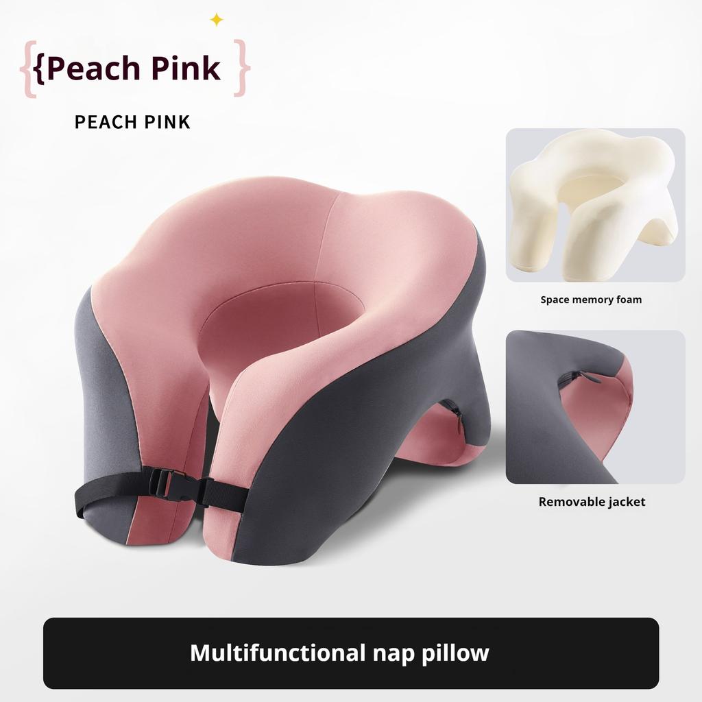2-in-1 Travel Pillow Face Down with Cooling Gel Memory Foam Face Pillow for Relax Arms Sleeping on the table during lunch break