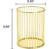 Yopay 4 Pack Pencil Cups, Round Wire Metal Pen Cups Makeup Brush Holder, Cylindrical Desktop Organizer Office School Home Supplier, Golden, 3.94" H