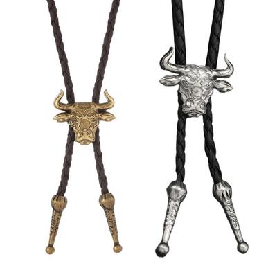 Collana Edgy con Motivo Toro in Ecopelle PU con Impreziosimento in Lega per Adulti Leggera Comoda Accessorio per l'Uso Quotidiano