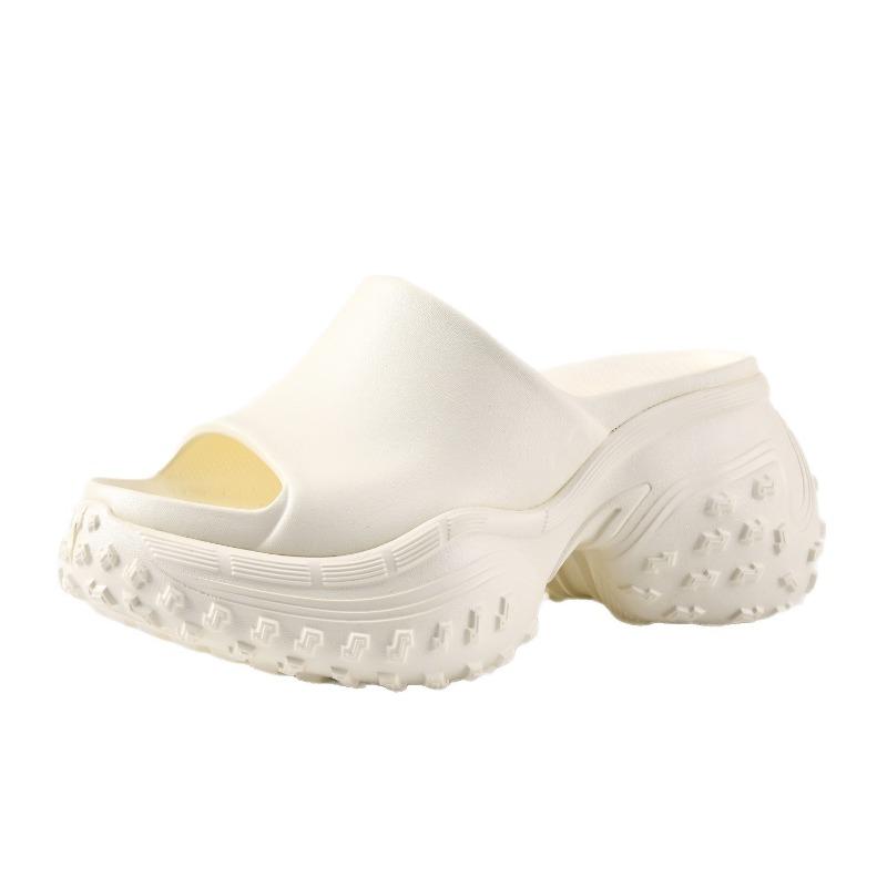 Super thick-soled outer wear eva slippers for women's summer height increase, new fashionable non-slip and deodorant soft-soled one-word slippers
