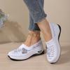 Embroidered Lightweight and Breathable Mesh Surface Sports Shoes, Women's Anti-slip Walking Shoes