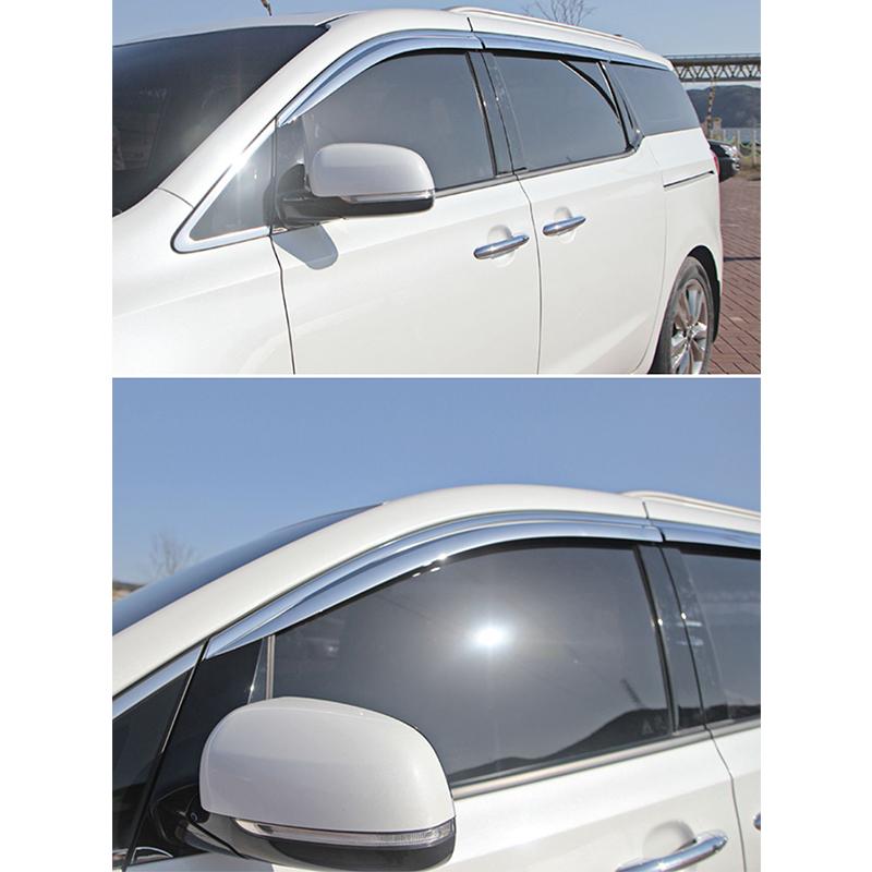 FIT FOR Kia Carnival Grand Carnival Sedona 2015-2020 ABS chrome waterproof Door Window Visor Vent Shades Sun Rain Guard
