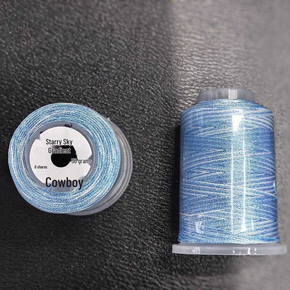 Starry Sky Gradient Yarn: 6-Strand Purple Illusion Tassel for DIY Bracelet & Handmade Weaving Accessories.