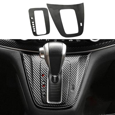 Interior Gear Shift Panel Decor Sticker Cover Trim LHD Fit for Honda CRV 2012 2013 2014 2015 2016 Black Carbon Fiber Style