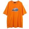 Shark Print Short Sleeve T-shirt L Orange Men's Used